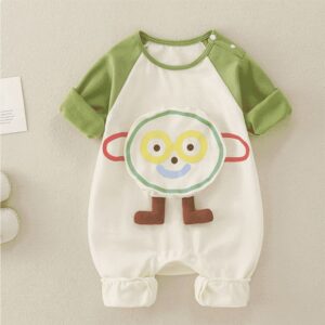 Boys White and Green Applique Bodysuit